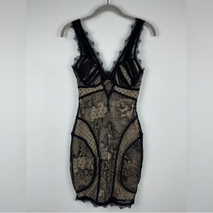 Bebe Elegant Black Lace corset Dress